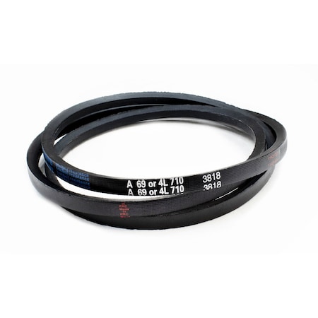 D&D A69/4L710 Classical V-Belt, 71 in Outside Length, 1/2 in Top Width, 1 Ribs A69
